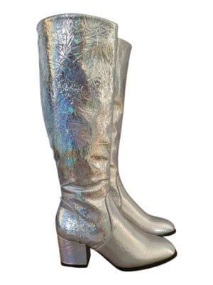 Disco laarzen hologram zilver-0