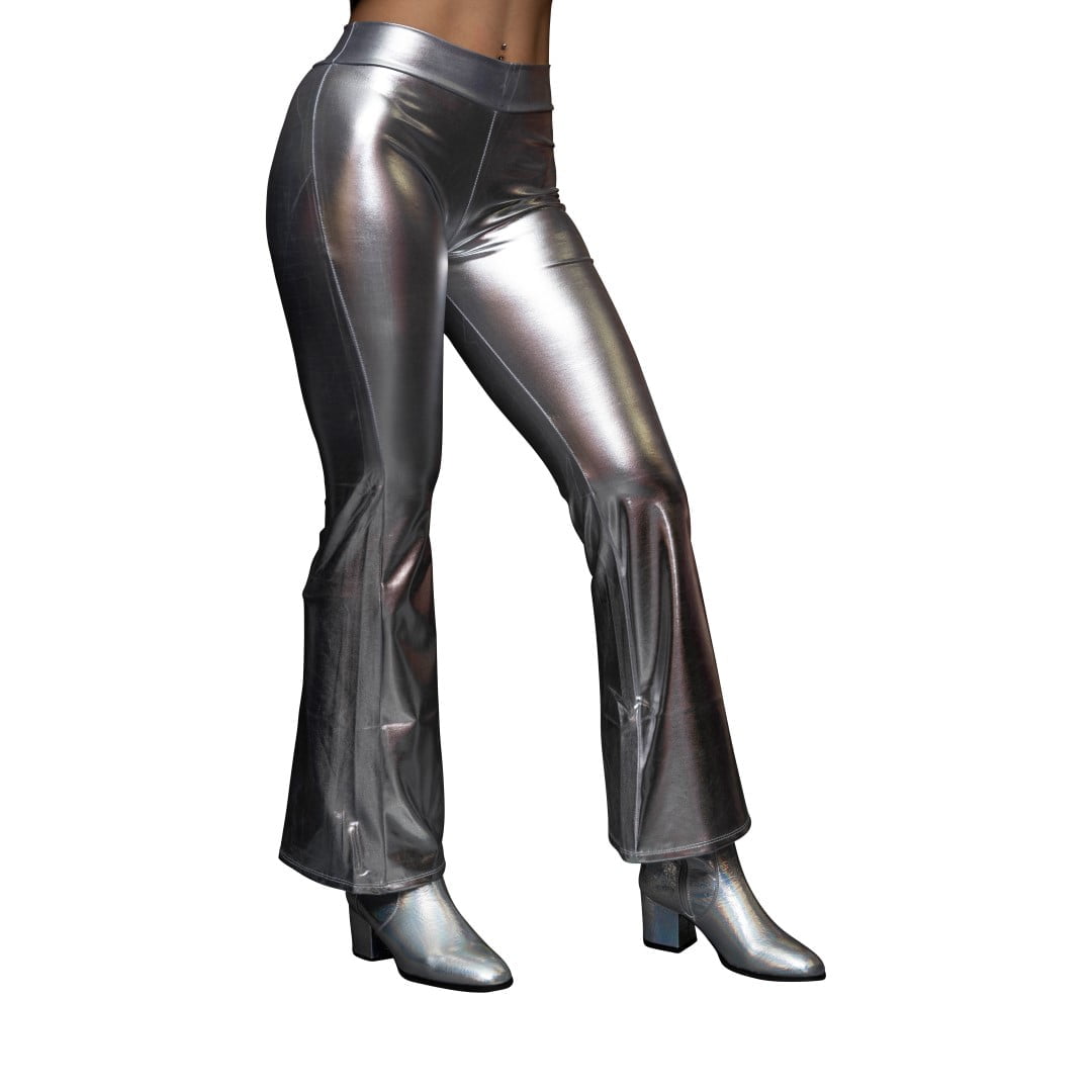 Disco flared legging, zilver-16275