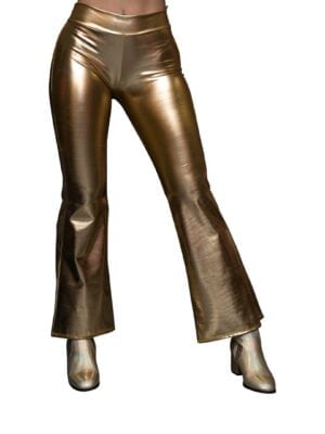 Disco flared legging, goud-0