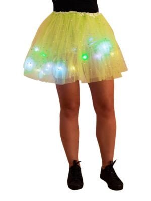 Magic tutu met gekleurde led lampjes, neon groen (dame)-0