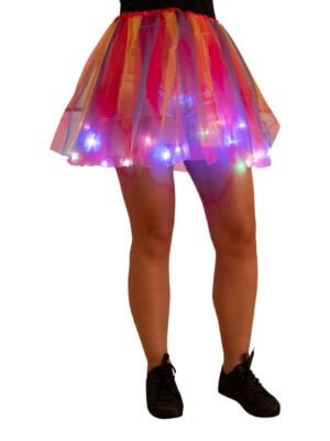 Magic tutu met gekleurde led lampjes, regenboog (dame)-0