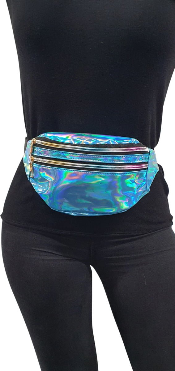 Heuptasje - buideltasje - crosboddy tasje - aqua blauw - metallic -17305