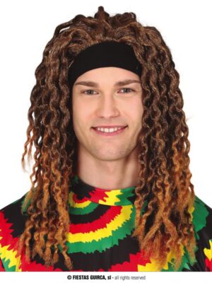 Pruik Rasta bruin-0