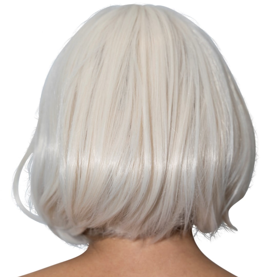 Witte bob pruik de Luxe, verstelbaar-18299