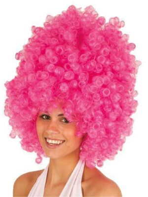 Hoge pruik blauw met krul-0
