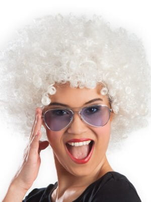 Afro pruik wit-0