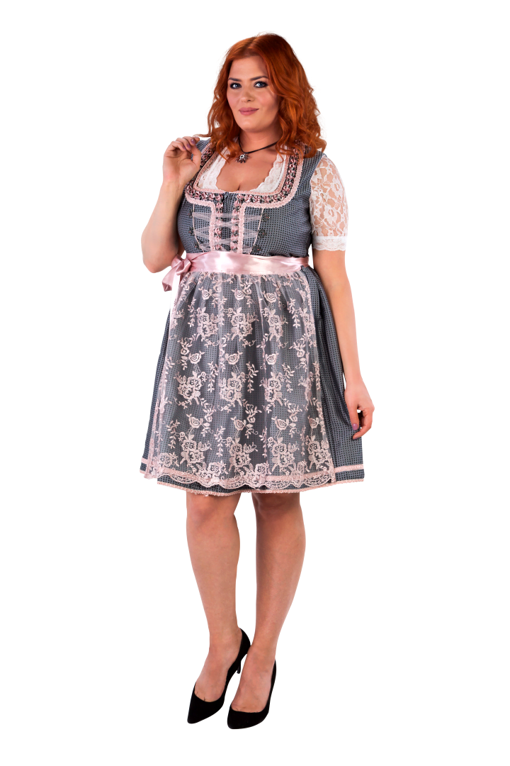 Dirndl, oudzilver/oudrose. 2 delig-18567