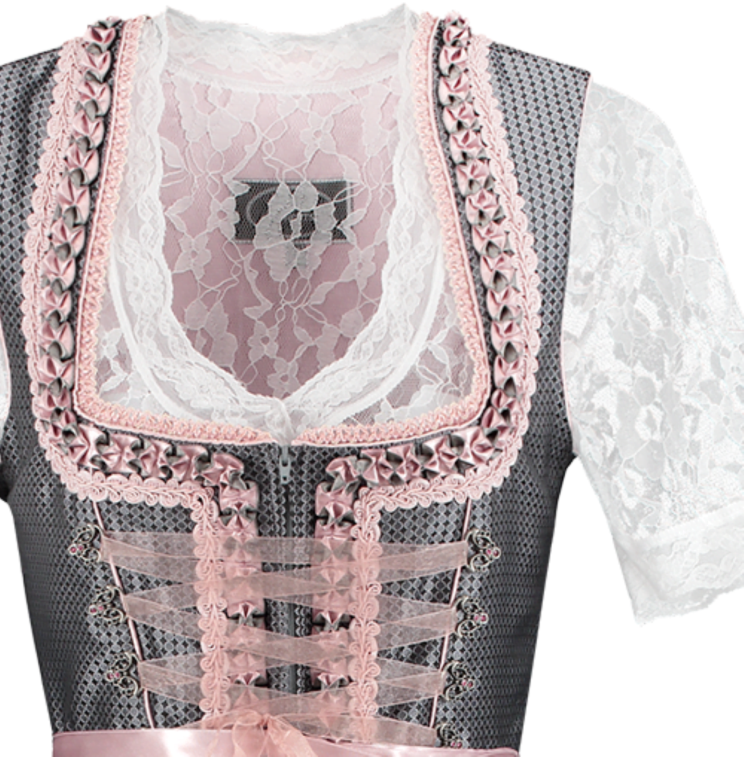 Dirndl, oudzilver/oudrose. 2 delig-18570
