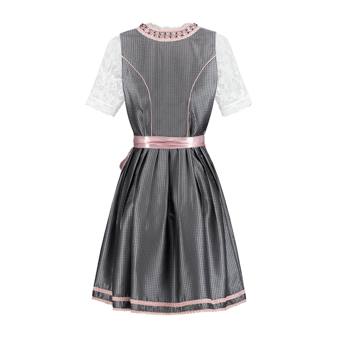 Dirndl, oudzilver/oudrose. 2 delig-18571