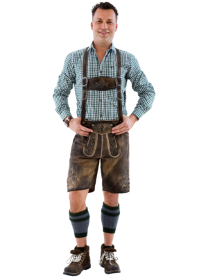 Lederhose, zandgrauw, luxe broek-0