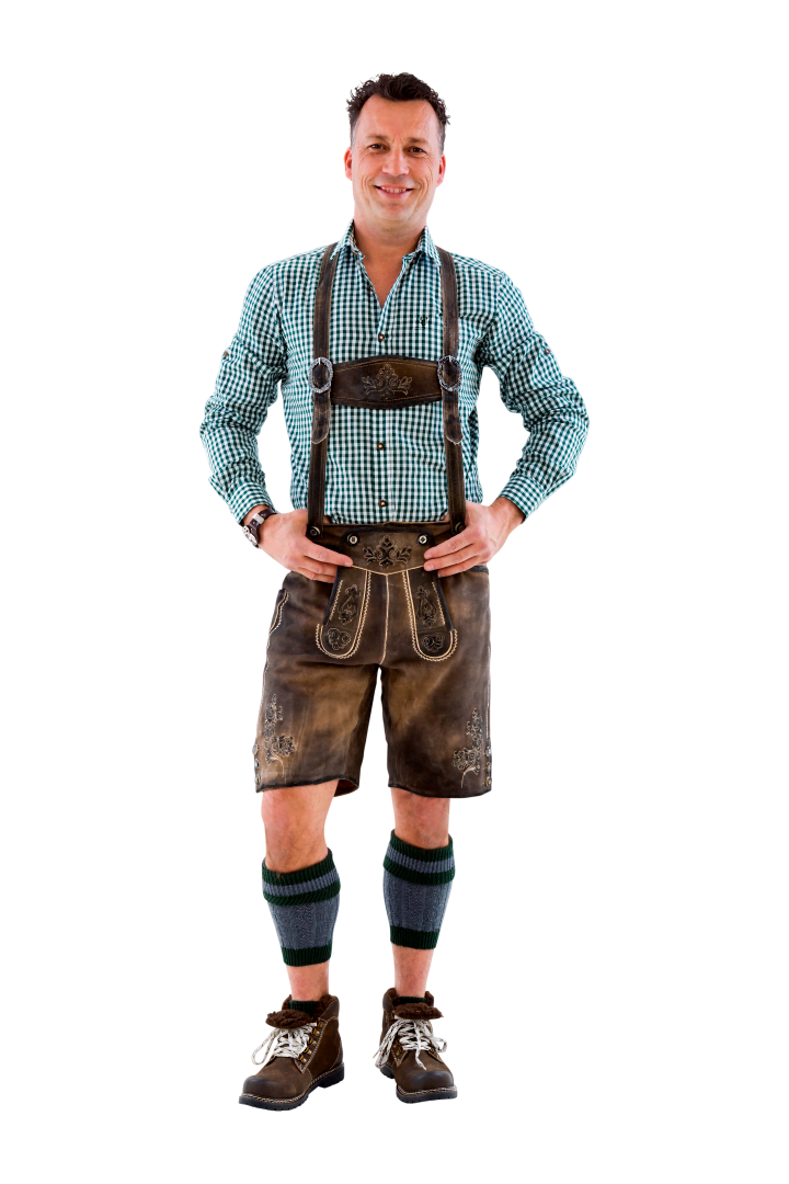 Lederhose, zandgrauw, luxe broek-0