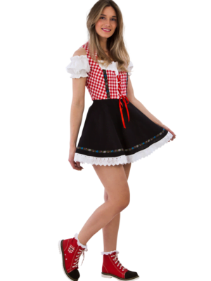 Trachtenspas Dirndl, rood/wit, Lise-0