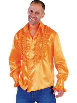 Rouches blouse oranje-0