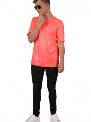 T-Shirt neon pink heren-0