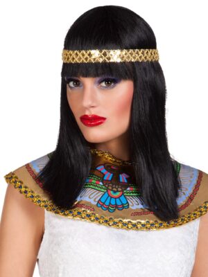Pruik Cleopatra met hoofdband-0