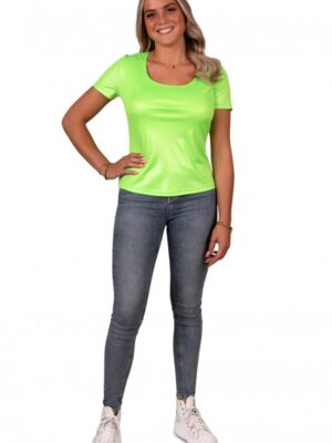 T-Shirt neon groen dames-0