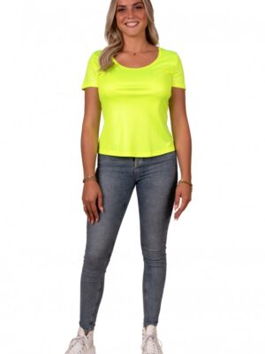T-Shirt neon geel dames-0