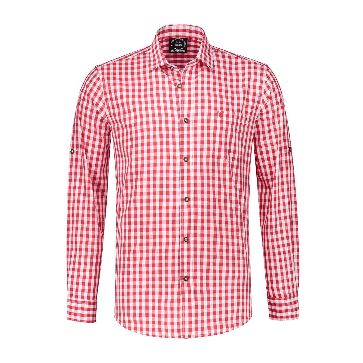 Tirolerblouse rood/wit, lange mouw-19241