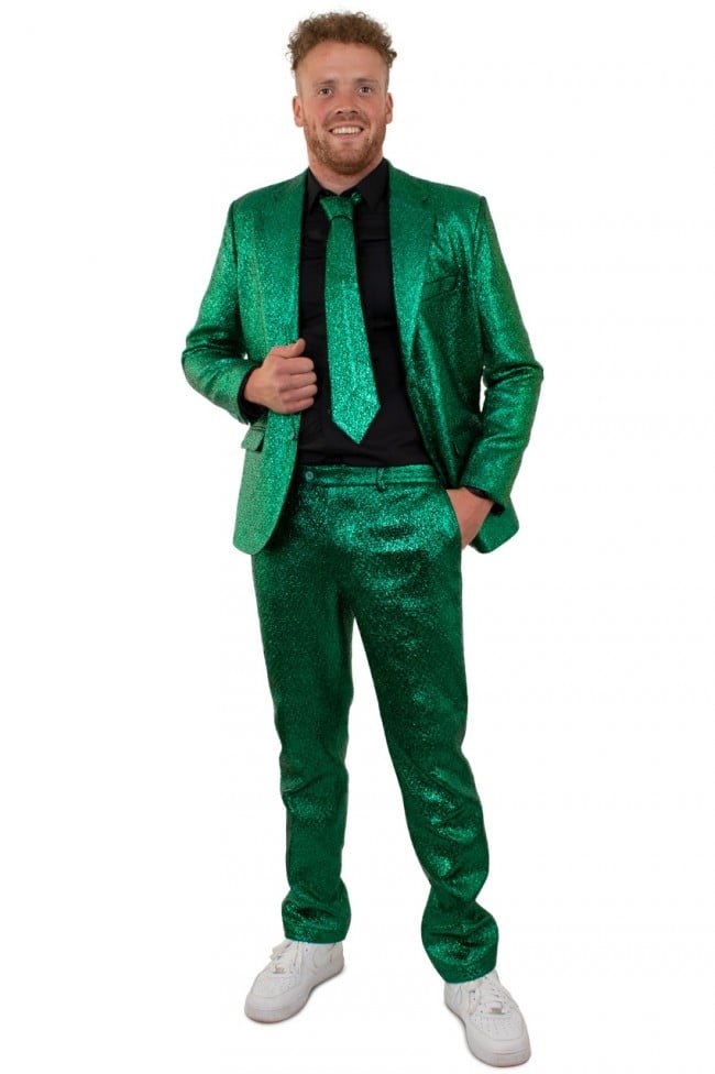 Metallic kostuum, groen - 3 delig-0