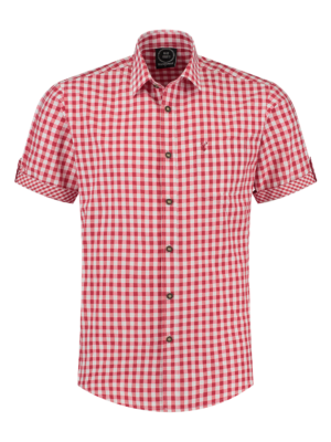 Tirolerblouse rood/wit, korte mouw-0