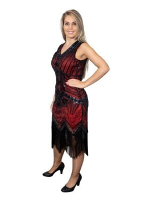 Jurk Charleston, Ada Bordeaux rood-0