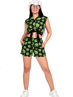 Festival outfit wiet blad, shirt en hotpants-0
