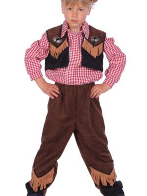 Cowboy outfit jongen, bruin/zwart-0