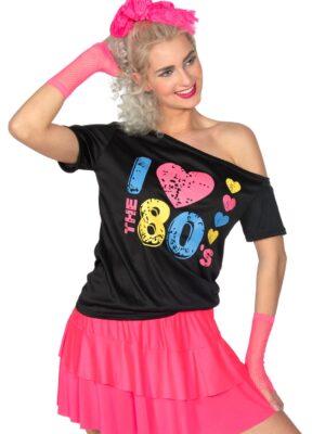 Shirt I love the 80's zwart-0