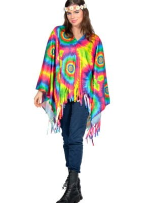 Poncho hippie tie dey, unisex-0