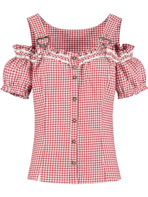 Dirndl bloes, schouderbloes rood/wit-0