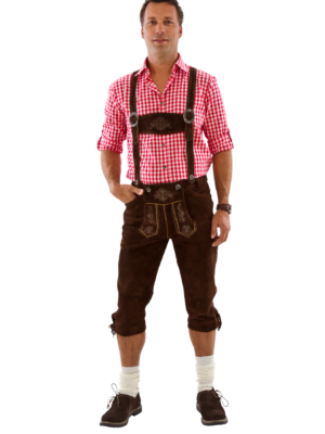 Lederhose knielengte, bruin de luxe-0