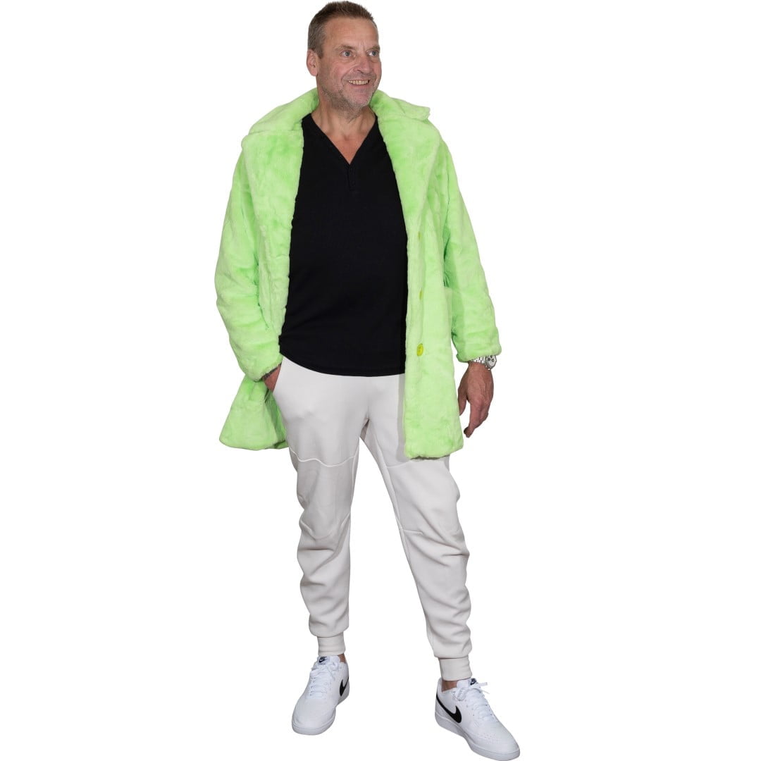 Bontjas 3/4 fluo groen, unisex-20245