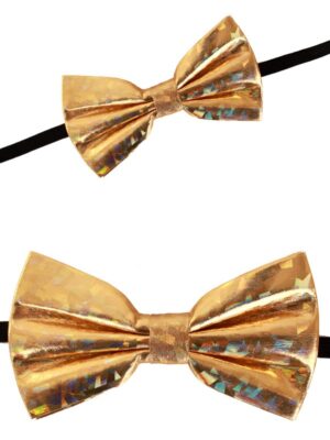 Vlinderstrik goud hologram