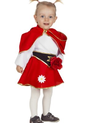 Rood jurkje met cape