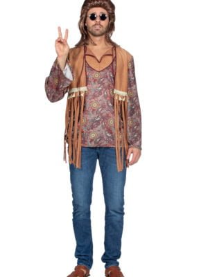 Hippie shirt bruin paisley
