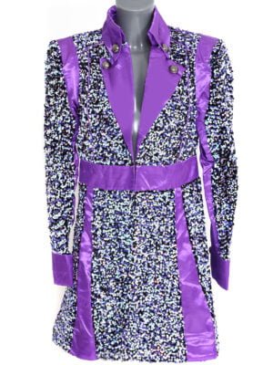 Carnavalsjas, sequin white/purple dames