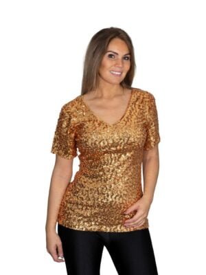 Pailletten shirt goud in 3 maten