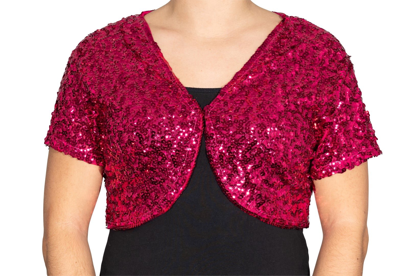 Bolero in 3 maten, fuchsia, donker roze