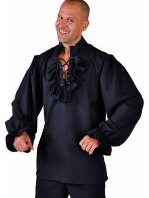 Piraten blouse zwart