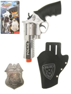 Pistool met holster en badge Politie