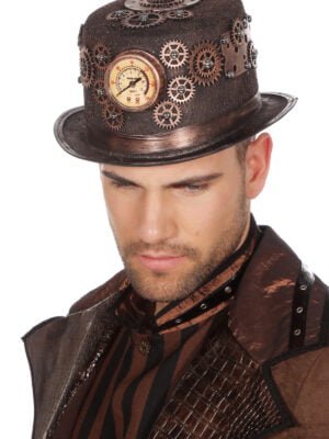 Hoed steampunk met klokje