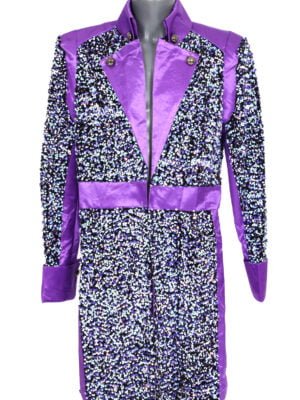 Carnavalsjas, sequin white/purple man