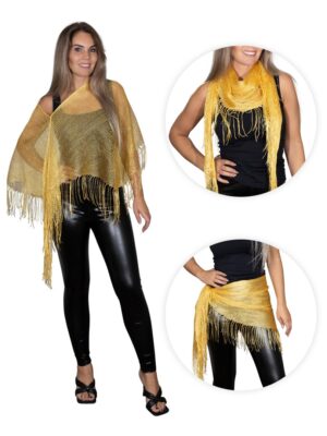 Toppers poncho geel/goud - Tropicana