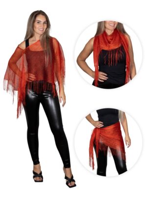 Toppers poncho rood - Tropicana