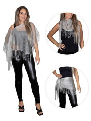 Toppers poncho zilver - Tropicana