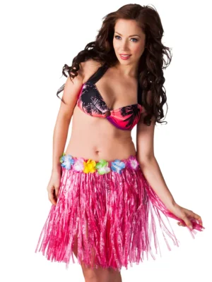 Hawaiirokje 45 cm roze