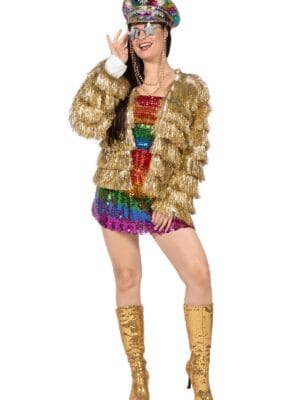 Festival tinsel jasje kort, goud