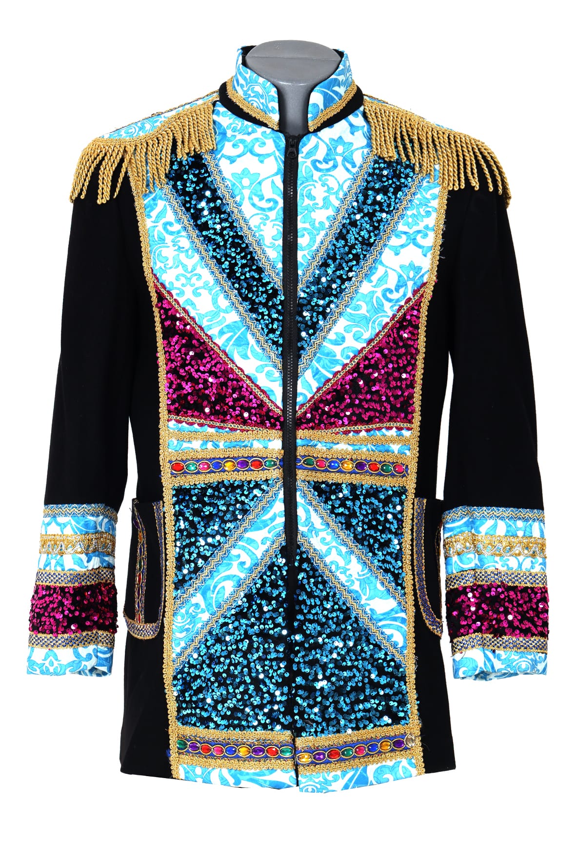 Carnavalsjas, man blue luxe