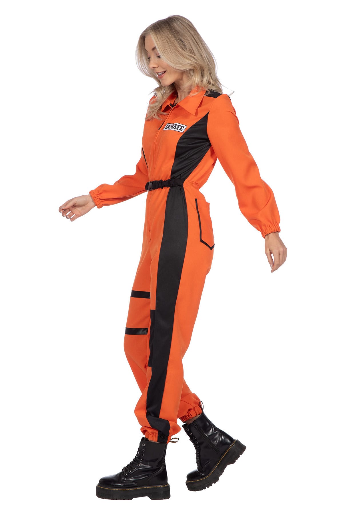 Inmate overall oranje dames, prisoner, gevangene - Afbeelding 2