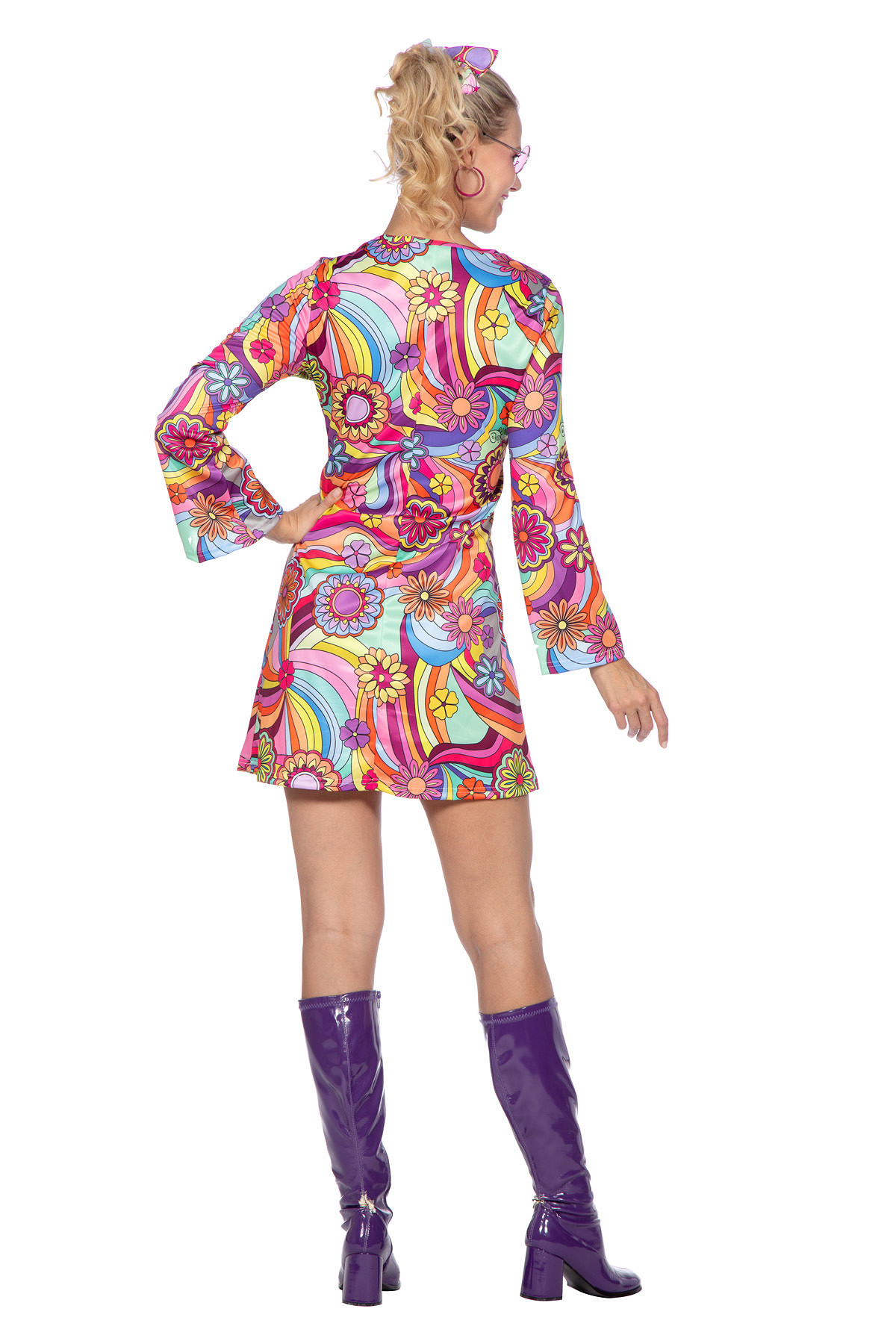 Hippie jurkje, roze bloemen - Afbeelding 3